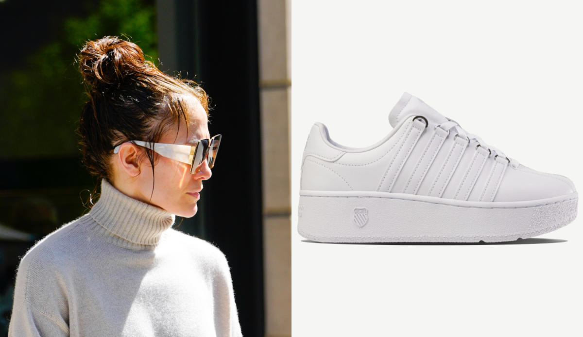 Jennifer Lopezs White K-Swiss Platform Sneakers: A Must-Have for Your Wardrobe (Find Out Why These Shoes Are a Celebrity Favorite Now)
