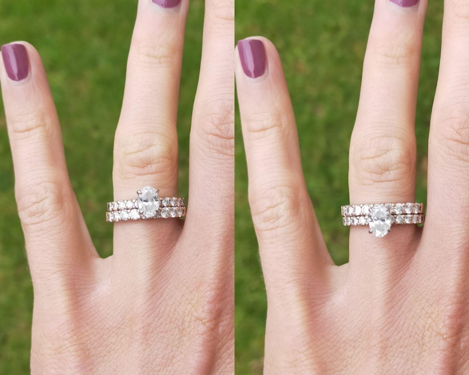 How do you wear wedding band with engagement ring together tips