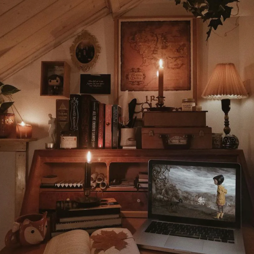 Dark academia bedroom how to get it step by step.