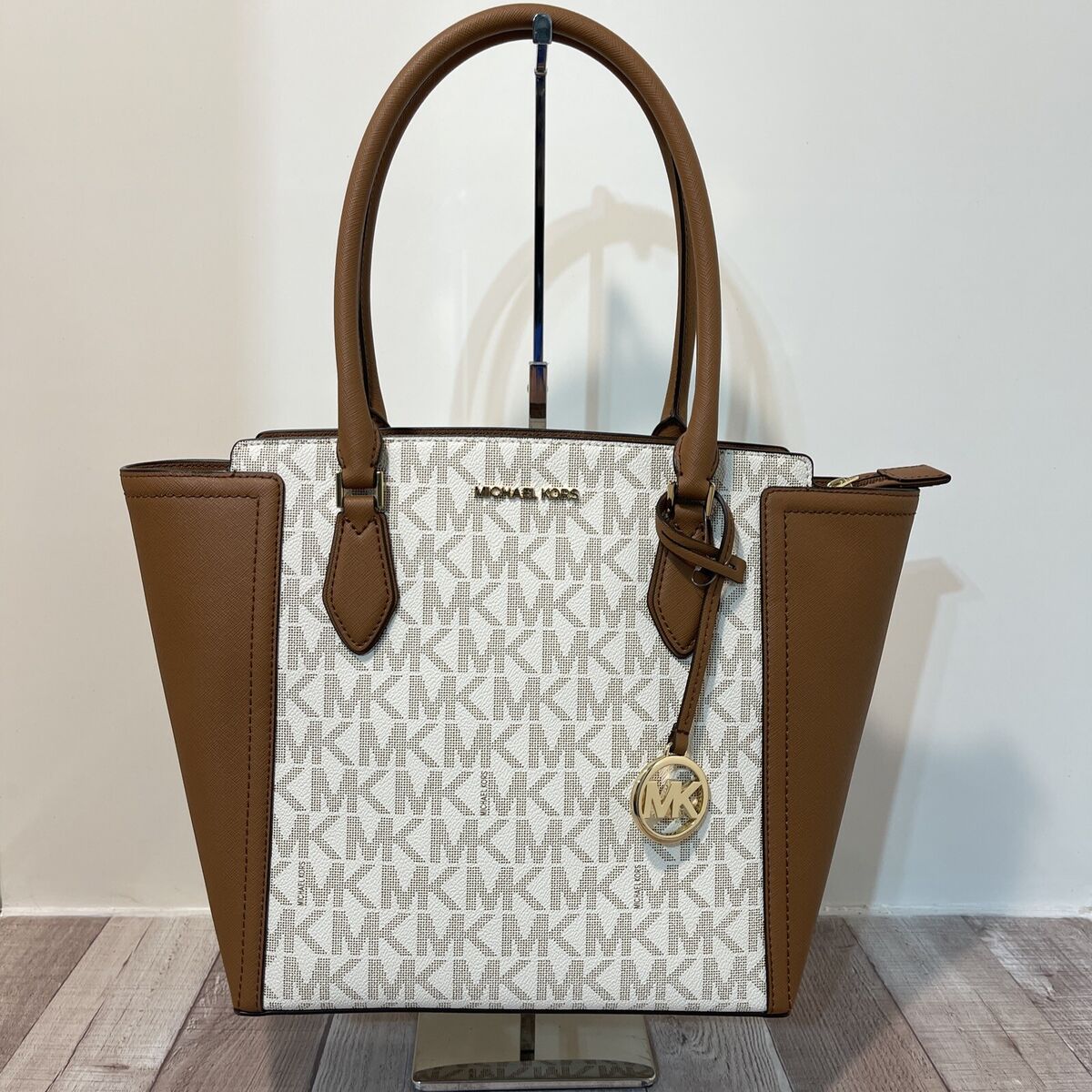 White and Brown Michael Kors Purse: Compare Prices & Styles Now!