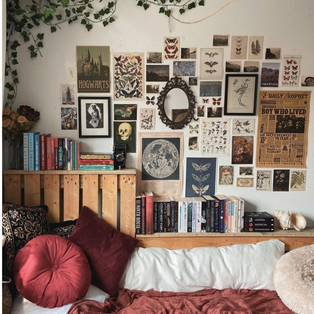 Dark academia bedroom how to get it step by step.