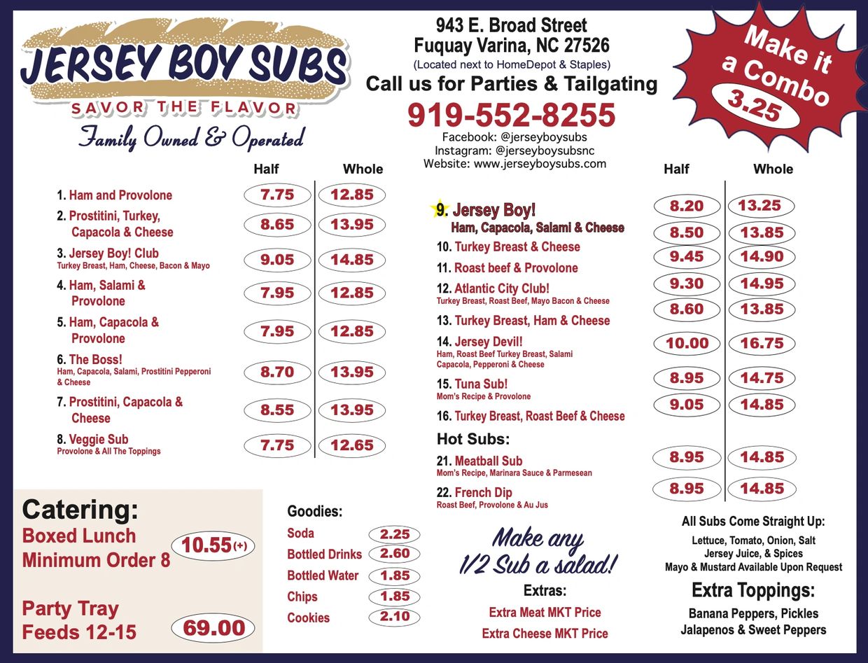 Real Jersey Subs This Good? Jersey Boyz Subs Locations, Menu, & Online Ordering here!