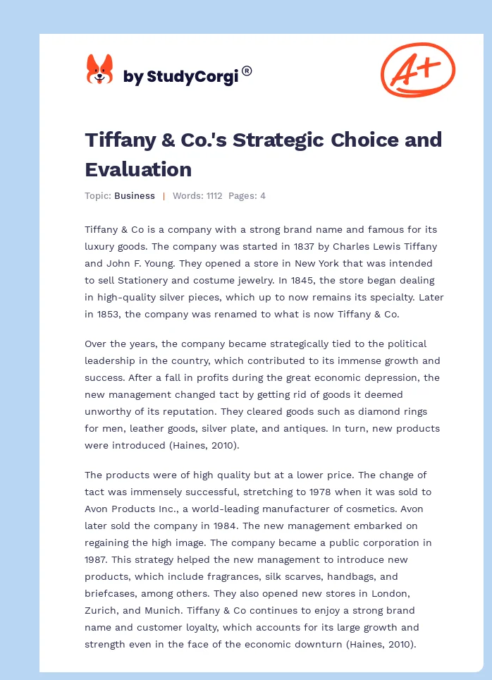 What are leadership strategies the company Tiffany and Co use? Learn the key management secrets behind their lasting success.