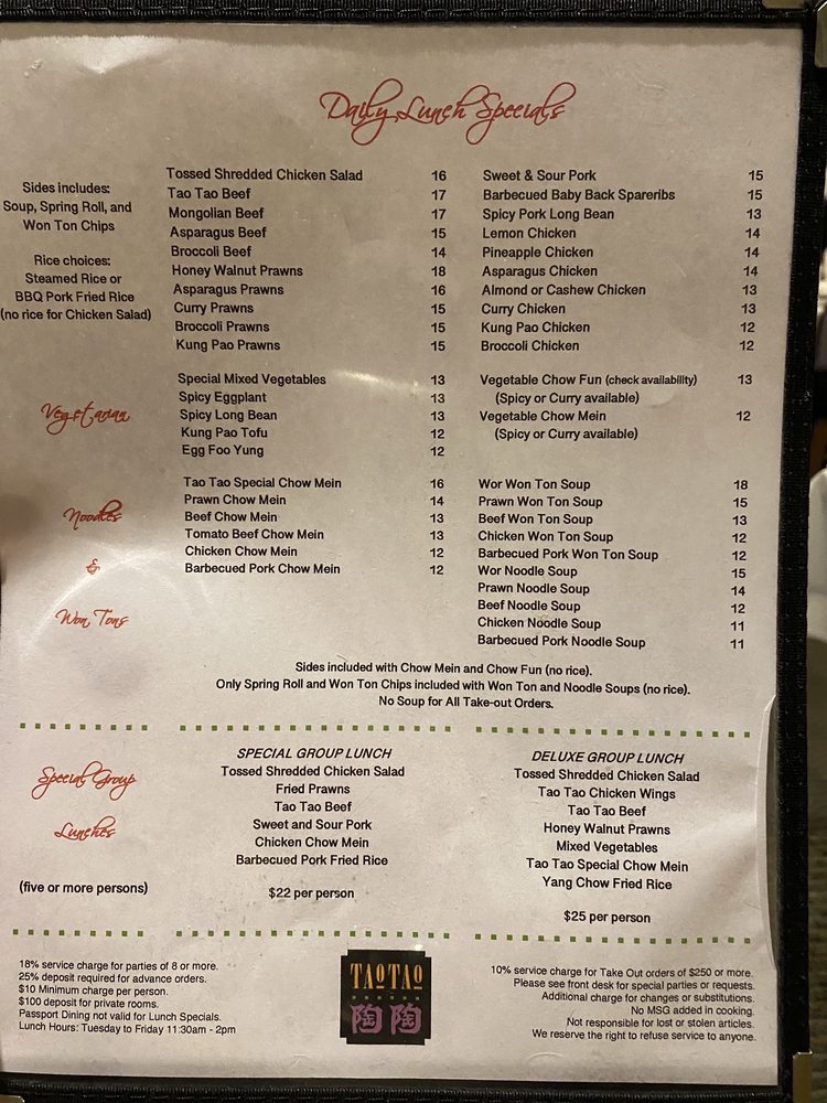 Tao Tao Menu Favorites: Top Picks You Should Try Today