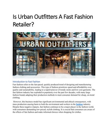 Is Urban Outfitters fast fashion? Understanding their business model and its real impact on sustainability.