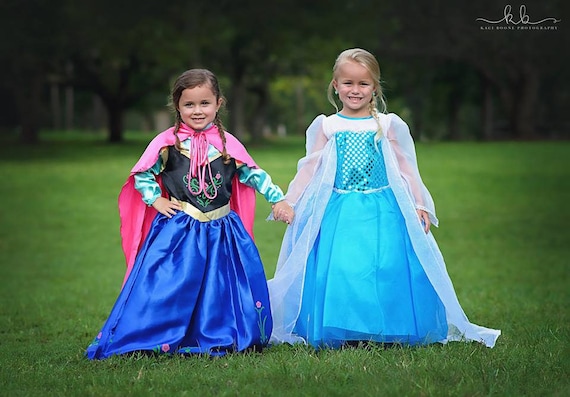Kids Elsa and Anna Dresses from Frozen Costume Ideas for Safe Halloween Fun