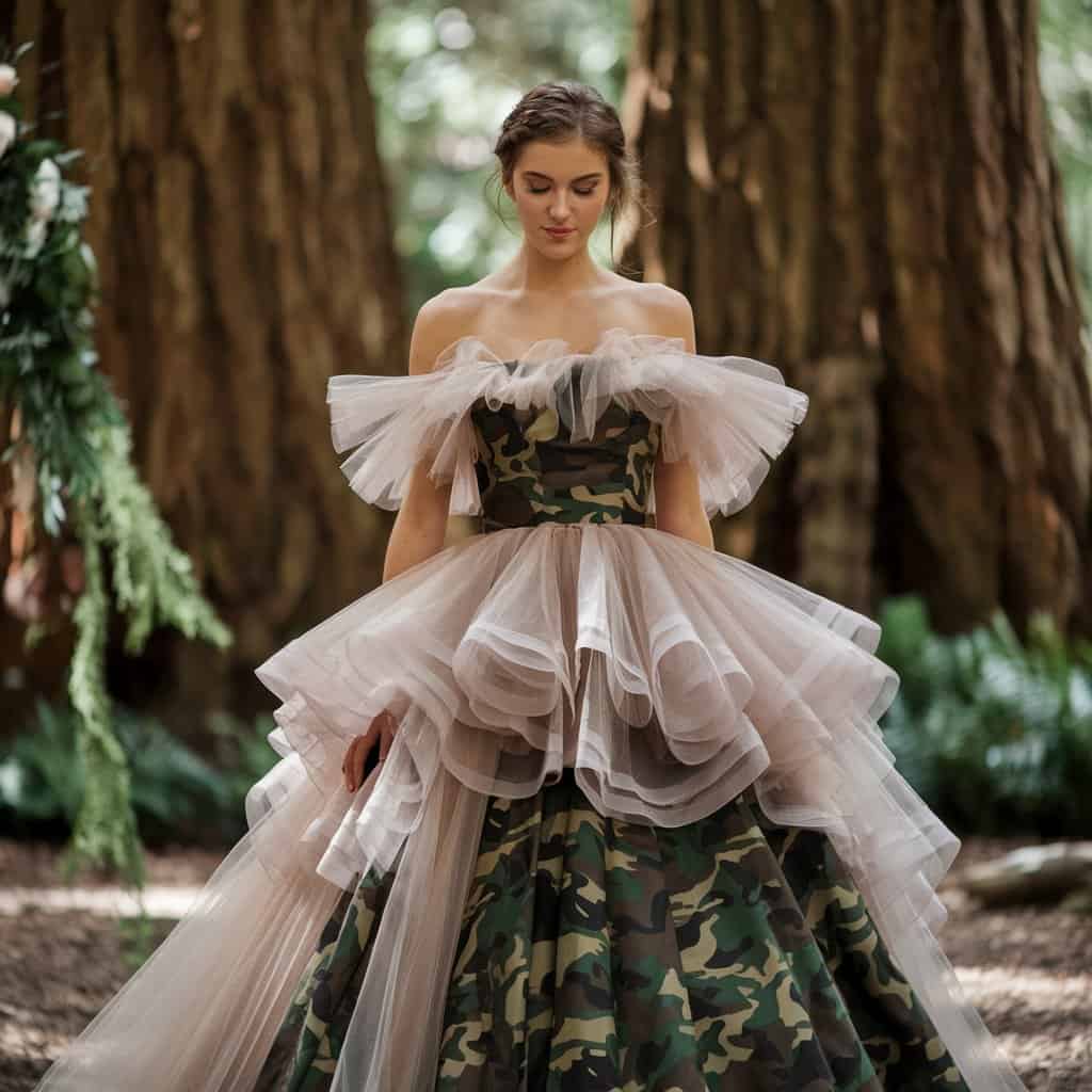 Camo wedding gown matching ideas (how to wear it with cool things)