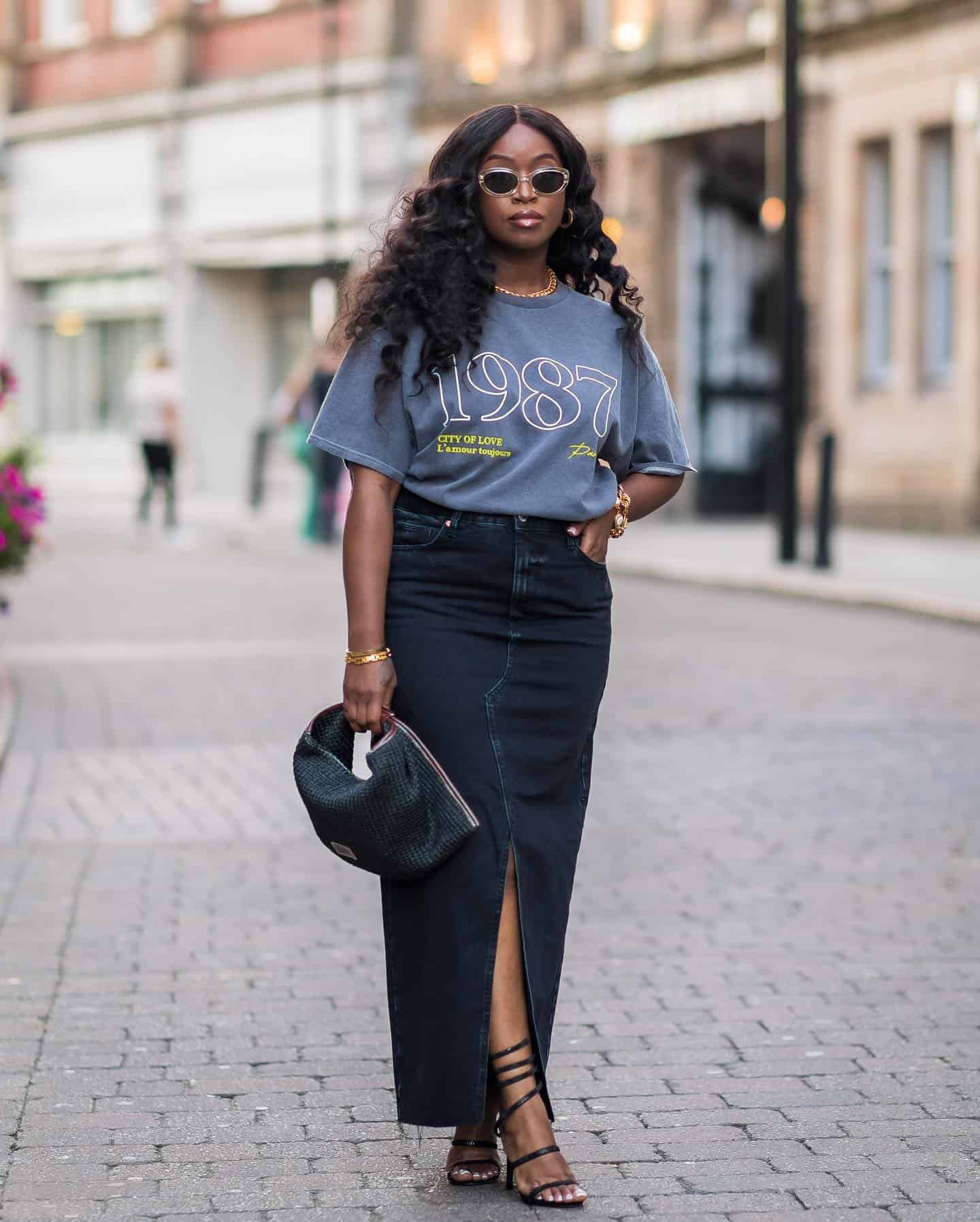 Long Jean Skirts Outfit Ideas Best Casual Combinations