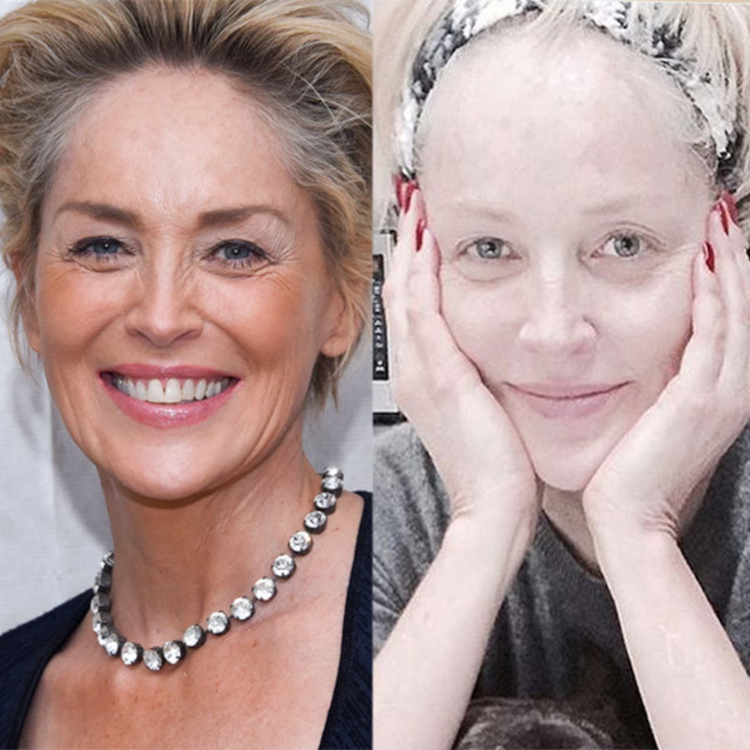 sharon stone no makeup vs makeup amazing transformation photos