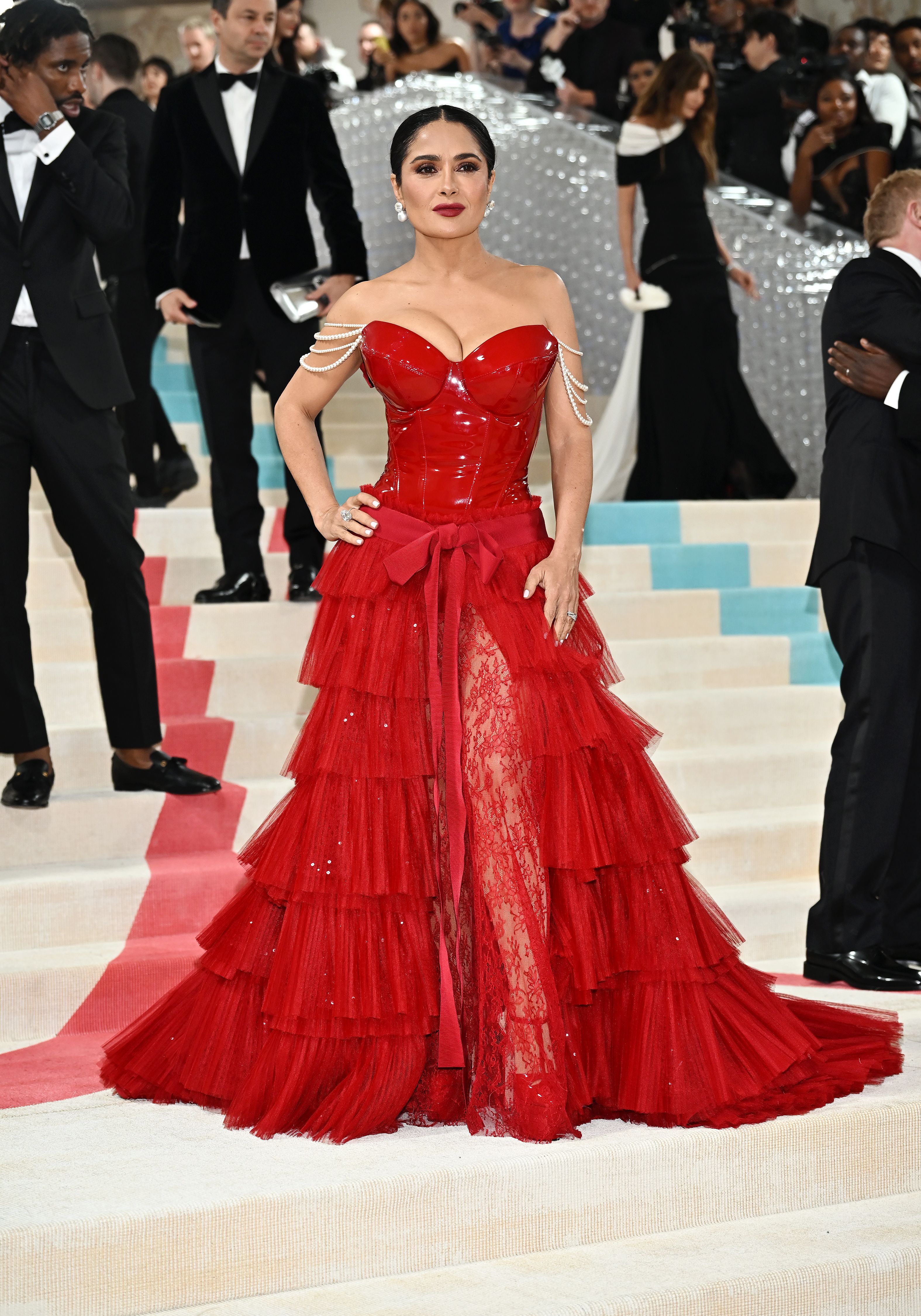 Salma Hayek Red Dress Where Did She Wear That Gorgeous Outfit